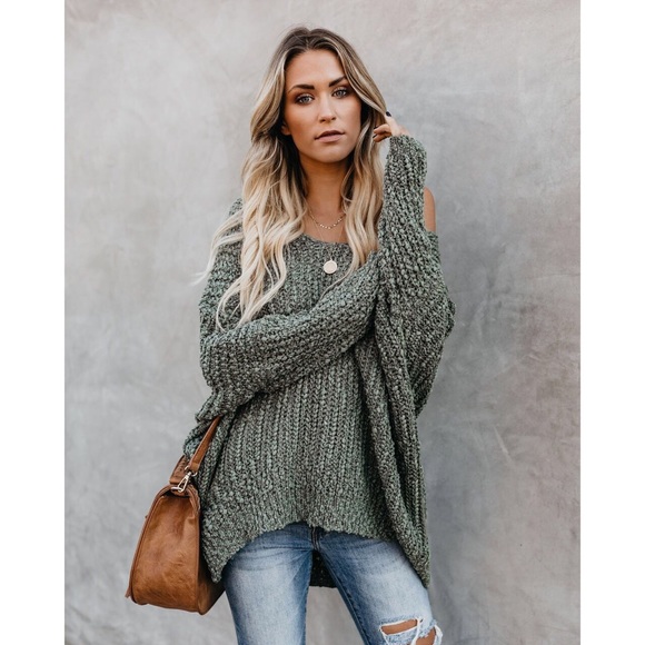 likeNarly Sweaters - >>LAST<< Carrie Popcorn Textured Sweater - Olive